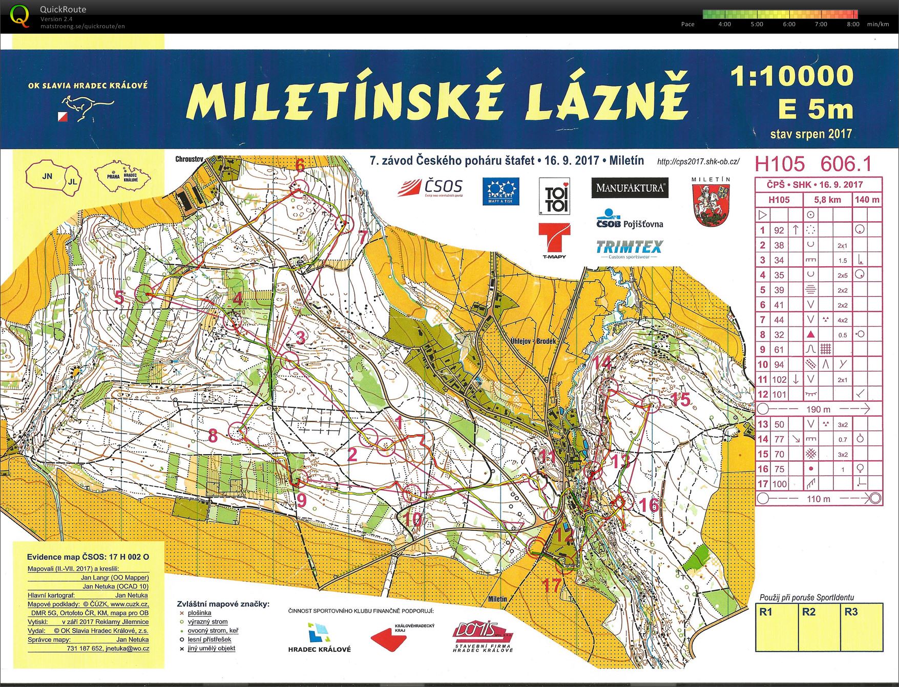 ČP štafet Miletín (16.09.2017)