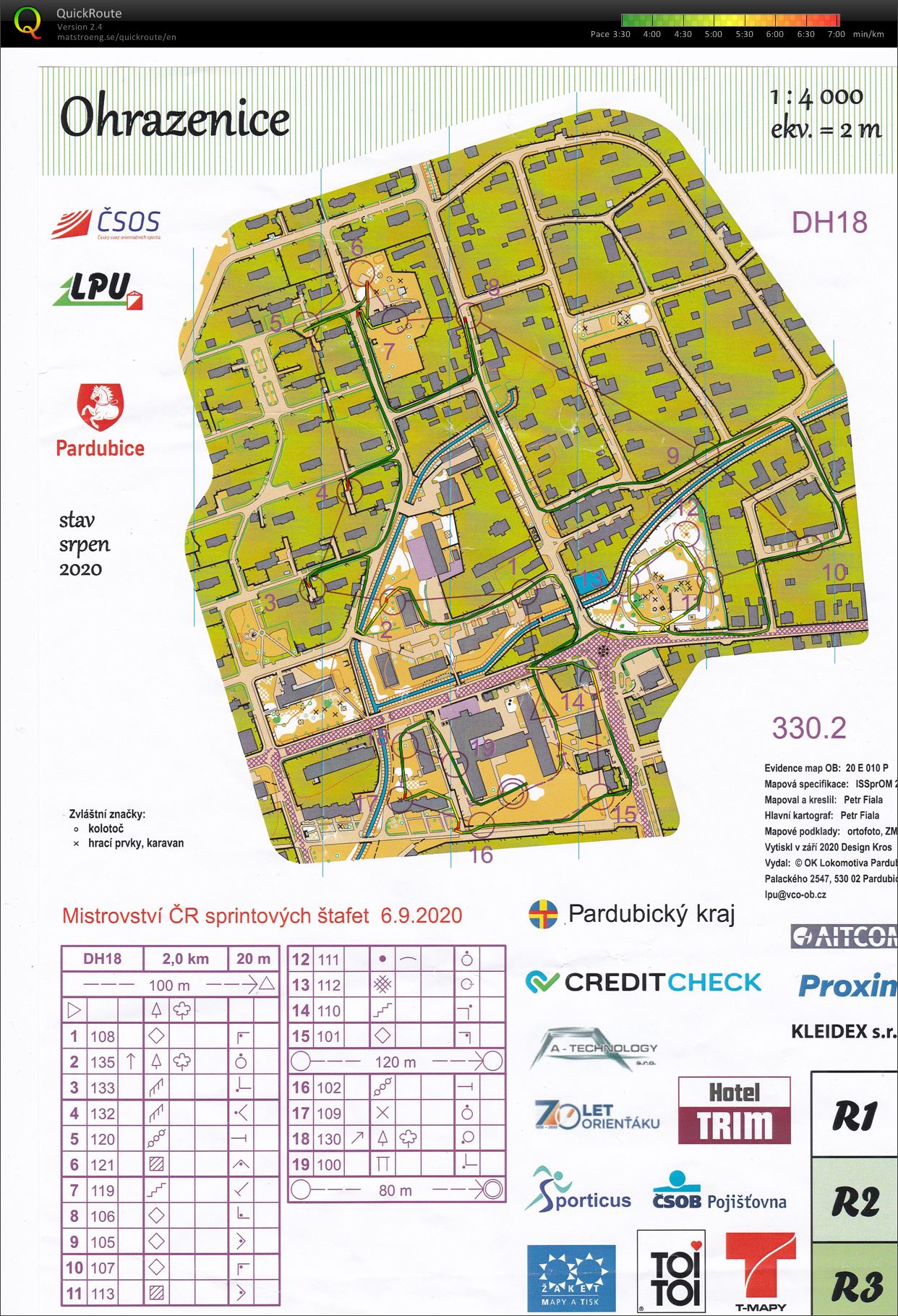 MČR Sprintoštafety Pardubice (06.09.2020)