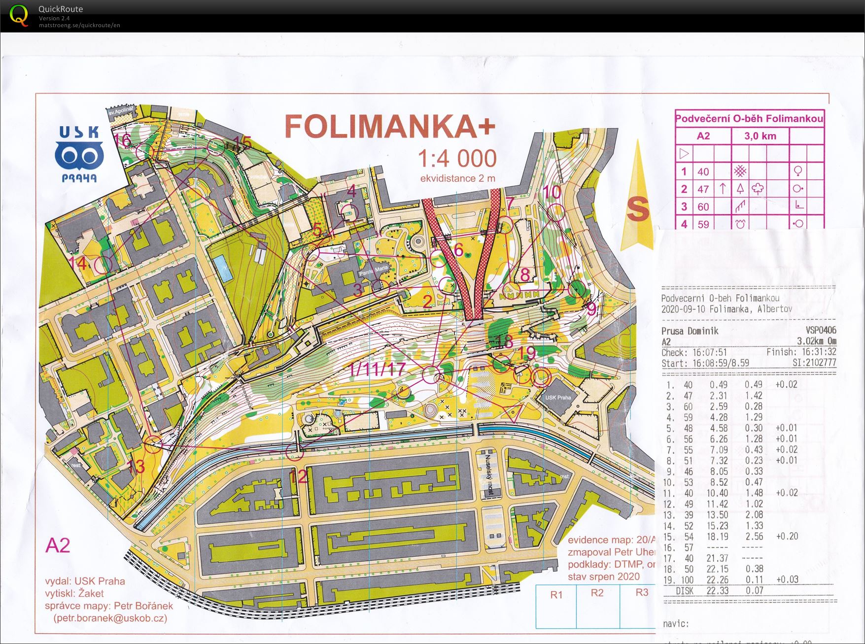 Podvečerní O-běh Folimankou (10.09.2020)