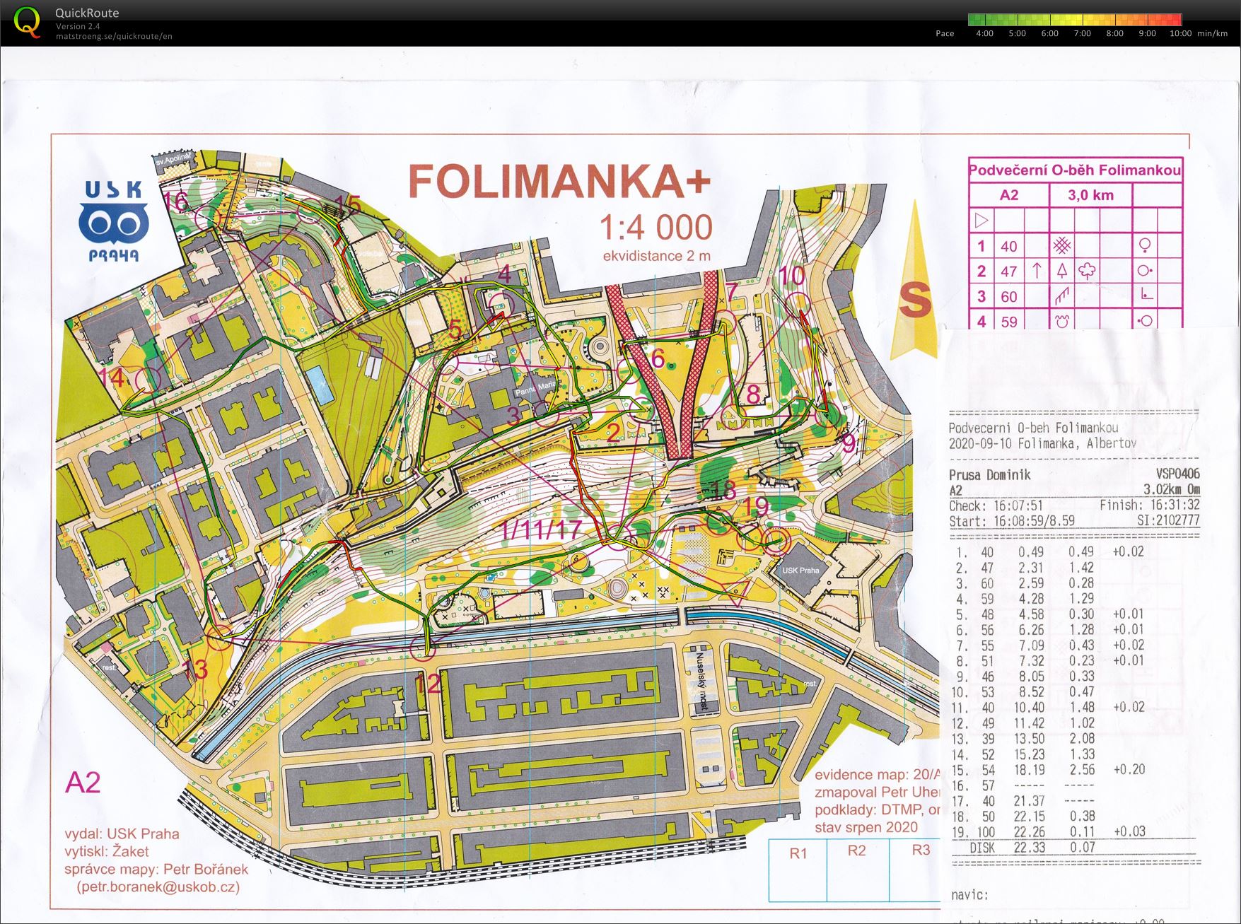 Podvečerní O-běh Folimankou (10.09.2020)