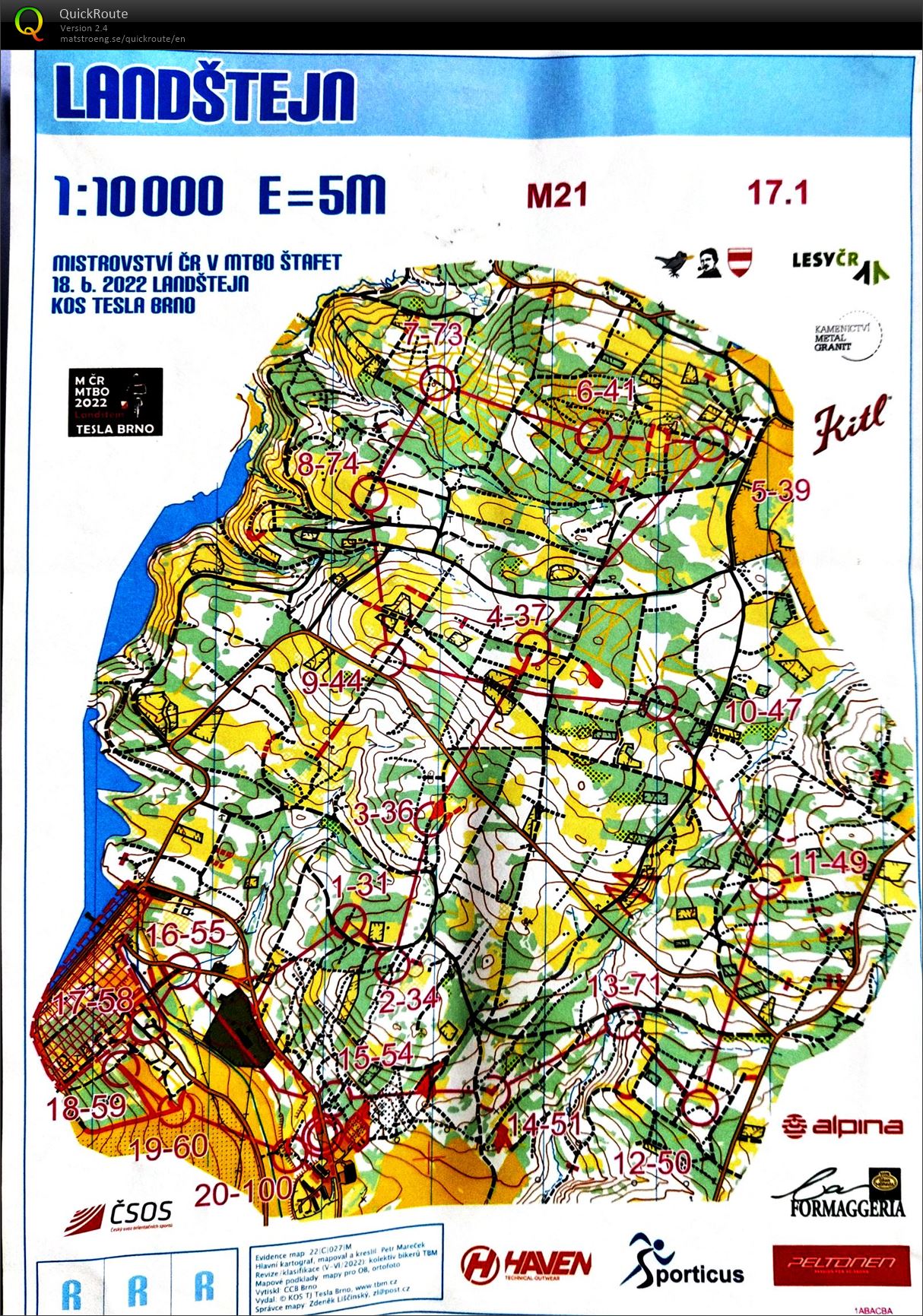 Mistrovství ČR v MTBO štafet (18.06.2022)