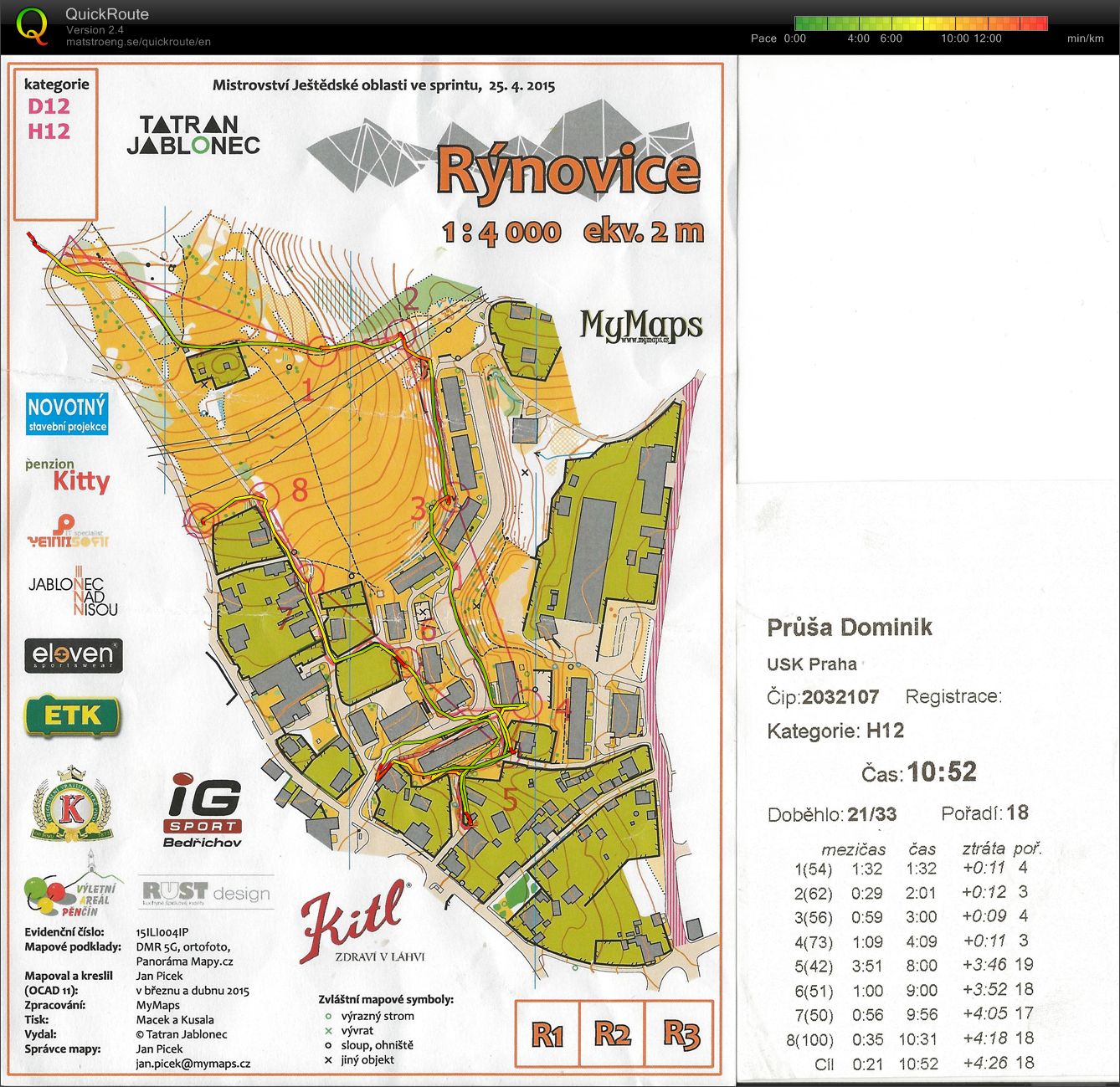 JŽ Jablonec Rynoltice sprint (25.04.2015)